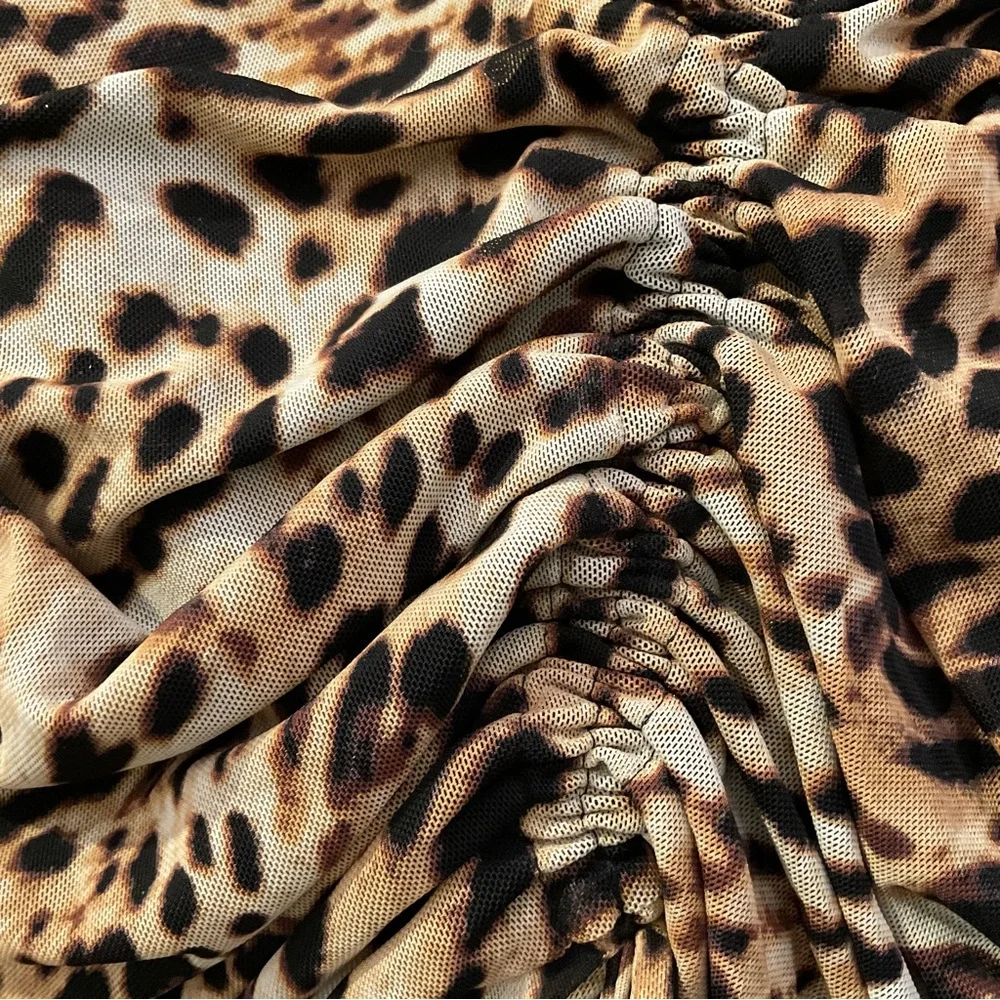 INC International Concepts Leopard Print Ruched Blouse sz XL - Picture 9 of 10